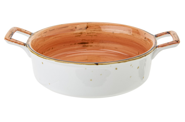 Brisbane ovenschotel oranje met 2 grepen Ø 15.2 x 5 cm