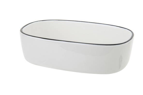 Ovenschotel lasagne wit met zwarte rand 20.5 x 15 cm