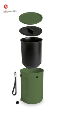 Organko 2 compostbak groen set van 2 Ø 23,3 x 32,3 cm