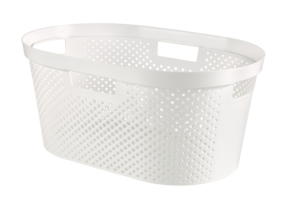 Infinity Waschkorb Dots 40 l weiß 58,5 x 38 x 26,5 cm