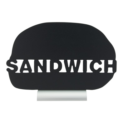 Silhouet Bordkrijtbord Sandwich Zwart 24 x 34 x 6 cm incl. Krijtstift