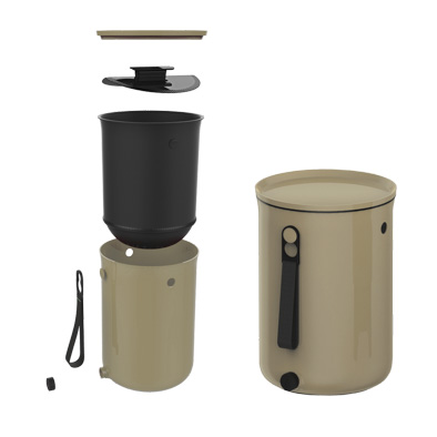 Organko 2 compostbak beige set van 2 Ø 23,3 x H32,3 cm