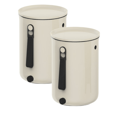 Organko 2 compostbak wit, set van 2, 9,6 l, kunststof