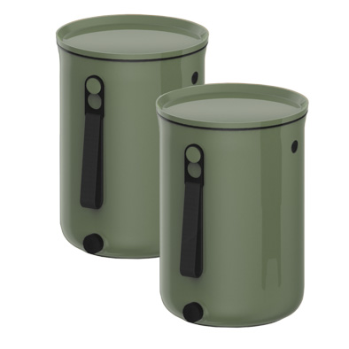 Organko 2 compostbak mosgroen set van 2, 23.3 x 46.6 x 32.3 cm, 9.6 l