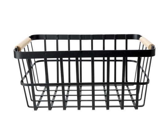 Viggo fruitmand zwart 30 x 20 x 14 cm rechthoekig metaal