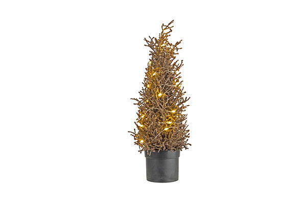Weihnachtsbaum 25 LED-Lichter Glitter Kupfer 15 x 15 x 43 cm Kunststoff