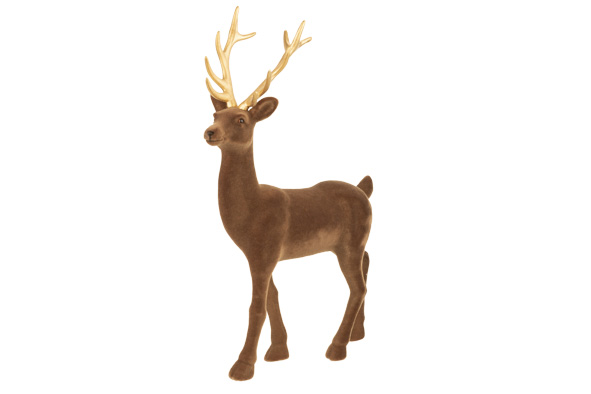 Hirsch Flocked braun 25 x 6 x 33 cm Kunststoff