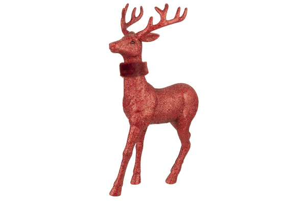 Hirsch Glitter rot 35 x 10 x 45 cm Kunststoff