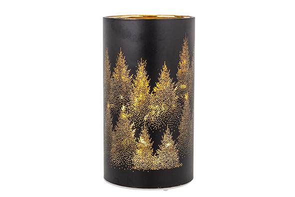 Lampe Xmas Trees LED schwarz 9 x 9 x 16 cm Glas