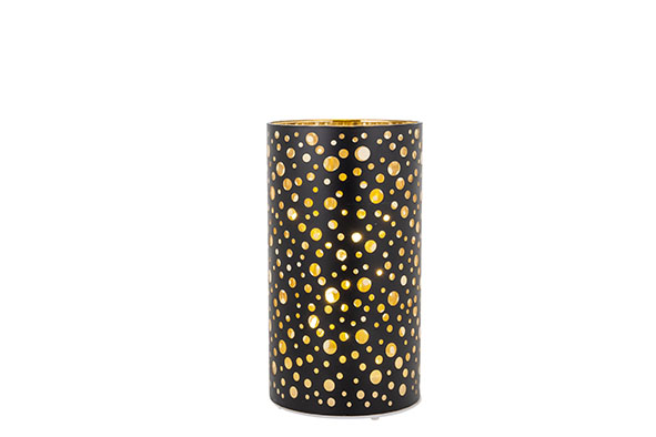lamp Dots LED wit-zwart 9 x 9 x 16 cm glas
