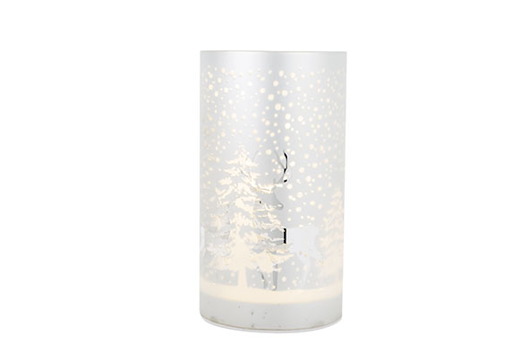 Lampe Deers Forest LED Silber 10 x 10 x 18 cm Glas