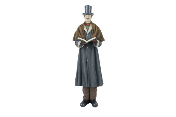 Man blauw-bruin 19 x 15 x 36 cm resin