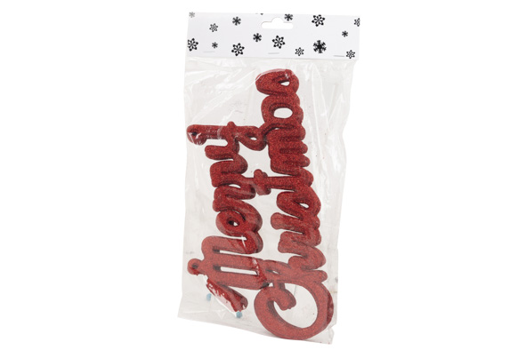 Hänger Merry Christmas Rot 6er-Set 30 cm Kunststoff