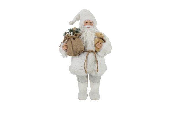 Santa fur weiß Polyester 30 x 19 x 61 cm
