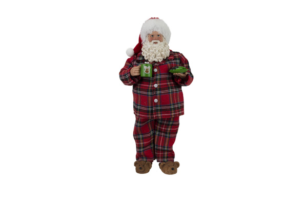 Santa in Pyjamas rot 13 x 9 x 28,5 cm Polyester