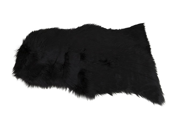 pels faux fur zwart 65 x 102 cm polyester