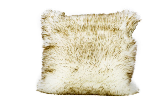Kussen Long faux fur brownwash wit 45 x 45 x 1 cm polyester