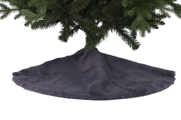 Boomkleed Faux Rabbit Fur grijs Ø 90 cm polyester