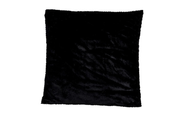Kussen faux rabbit fur zwart polyester 45 x 45 x 10 cm