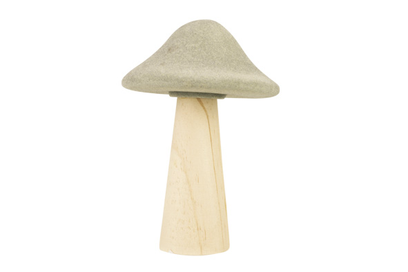 Paddenstoel wood look groen dolomiet 12,2 x 12 x 17,6 cm