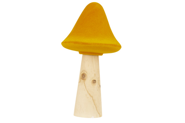 Paddenstoel wood look stem oranje 11 x 11 x 21,5 cm langwerpig dolomiet