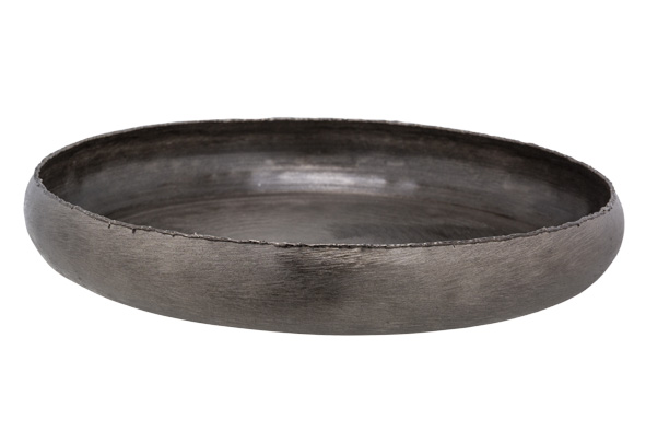 Schale Brushed, schwarz, rund, Aluminium, 36,5 x 36,5 x 5,5 cm