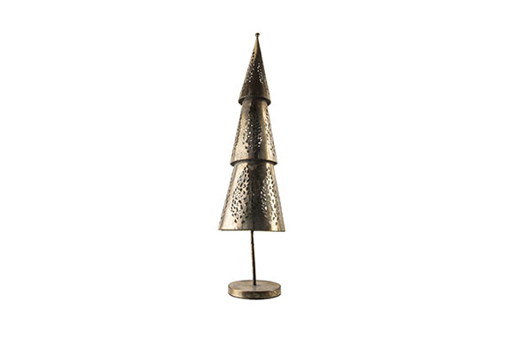 Theelichthouder Xmas Tree Brons 26,5 x 26,5 x H11 cm