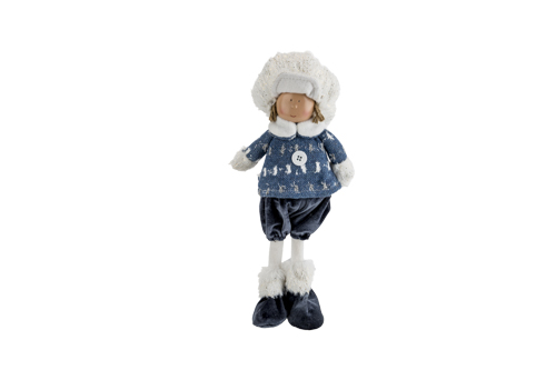 Winterkind Remi blauw textiel 18 x 12 x 42 cm