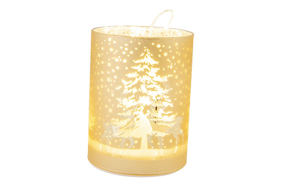 Deers Forest LED Lampe Gold Glas 10 x 10 x 13 cm