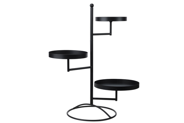 Gestell mit 3 Tabletts schwarz 47 x 32 x 69 cm Metall