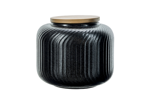 Pot à provisions Dakota Black Ø 13,8 x 11,5 cm 1,13 l avec couvercle en bois