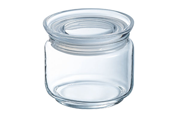 Durable voorraadpot 50 cl, rond, transparant