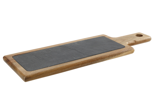 Acacia serveerplank 35,4 x 25,3 x 1,5 cm leisteen