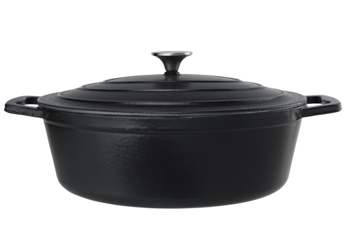 Castard Kochtopf mattschwarz oval Gusseisen 5,1 l 33 x 25 x 11 cm