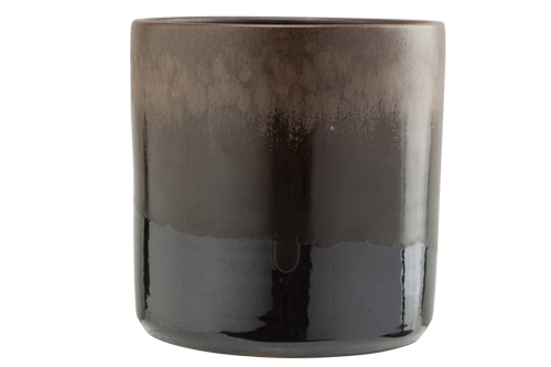 Blumentopf Glazed braun 18 x 18 x 18 cm zylindrisch Steingut