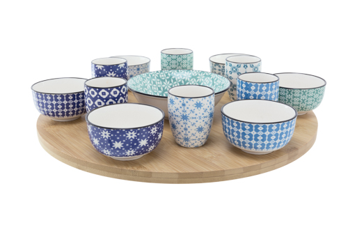 Chloe turning board set of 14 Ø 40 cm stoneware