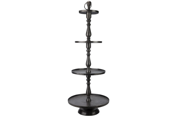 Tortenständer brushed schwarz Aluminium 54,5 x 54,5 x 145 cm