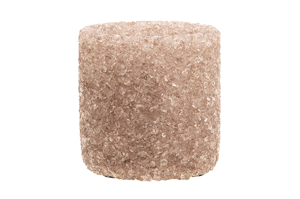 Theelichthouder Crystals, oudroze, glas