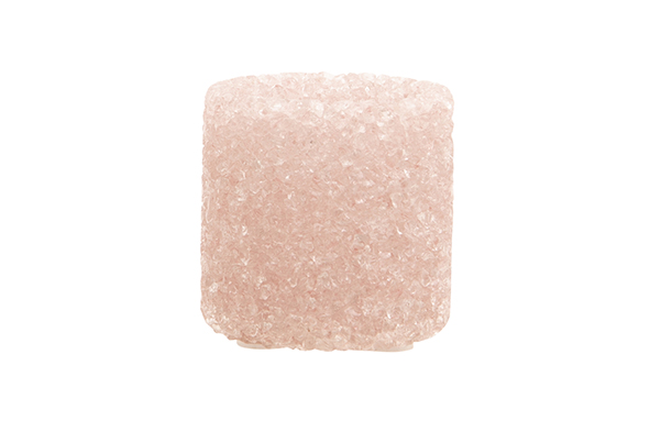 Theelichthouder Crystals oud roze glas 9 x 8,8 x 8,5 cm