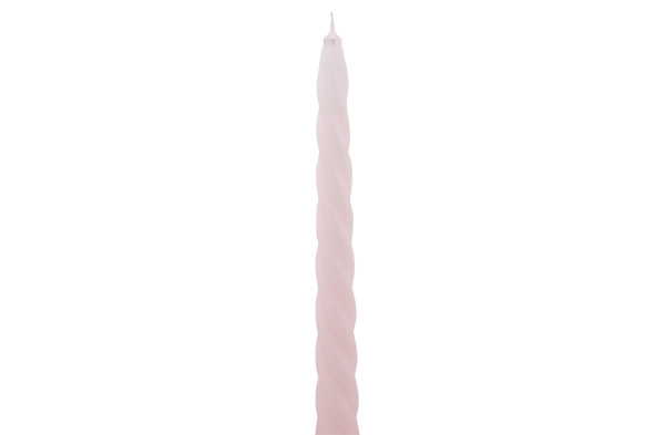 Gedraaide kaars set van 4 roze Ø 2,2 x 23 cm