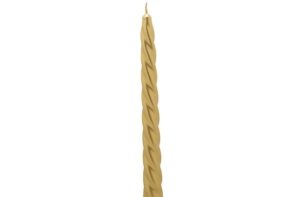 Gedraaide kaars set van 4 goud Ø 2,2 x 23 cm