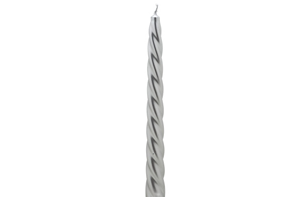 4er-Set gedrehte Kerzen Silber Ø2,2x23cm
