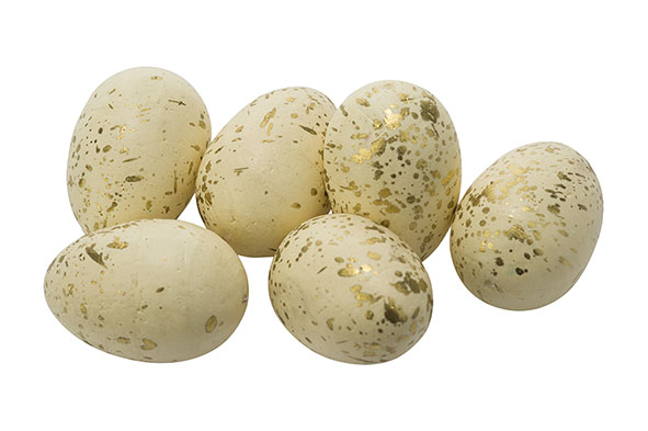 Osterei Dots Natur 6 cm, 6er-Set, Kunststoff