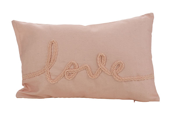 Kissen Love rosa, 30 x 50 x H 10 cm, Polyester