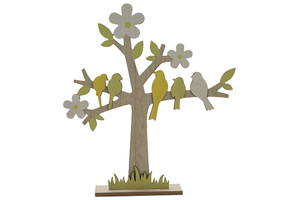 Baum Birds pastel natur 38,2 x 11,8 x 43 cm Holz