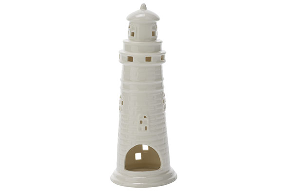 Vuurtoren crème dolomiet 9,5 x 8,8 x 23,4 cm