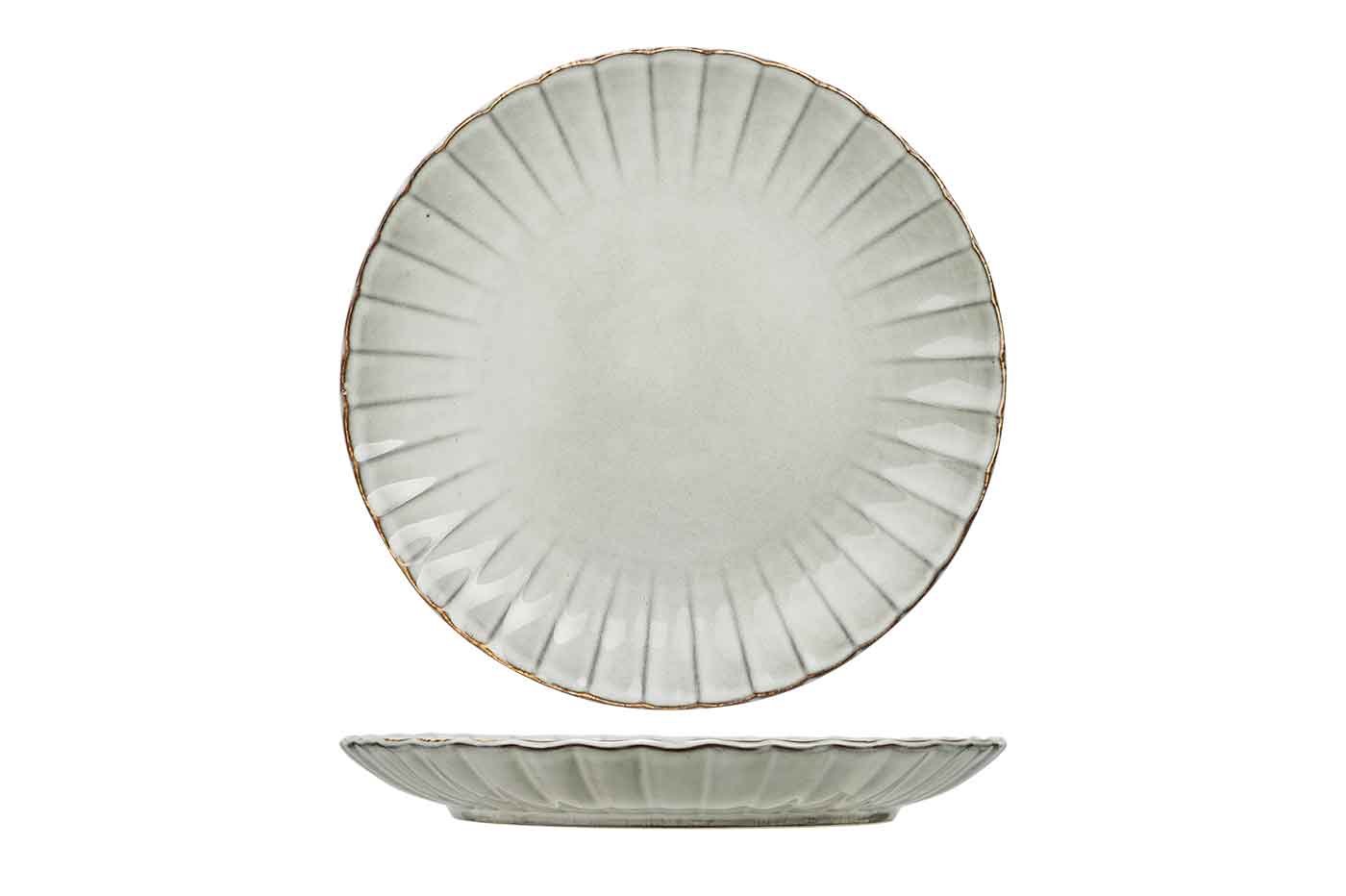 Concha Grey plat bord aardewerk Ø 27 cm