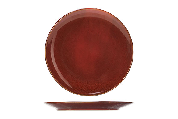 Darwin Burgundy bord, plat, aardewerk, bordeaux, Ø 27,3 cm