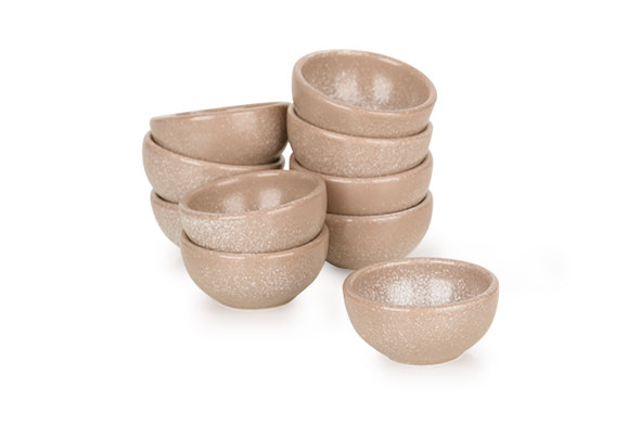 Mini-bowl Granite Beige, Ø 5,6 cm, H 2,6 cm, set van 10