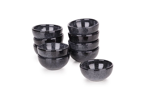 Granite Black bowl, Ø 5.6 cm, H 2.6 cm, set of 10